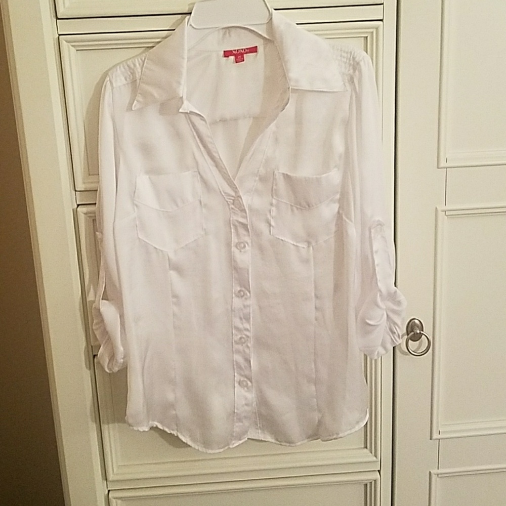 White button up blouse